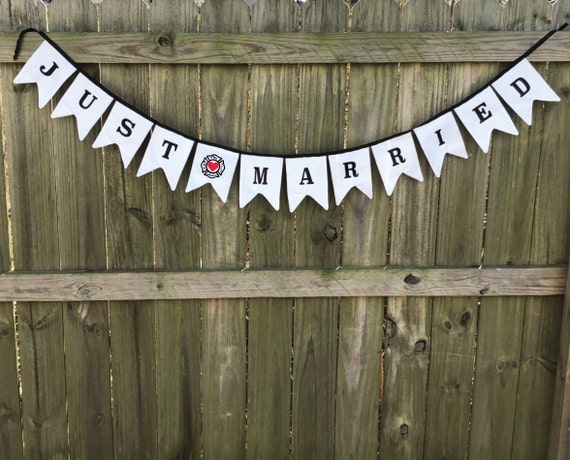 Just Married Banner Things Just Got Real Wedding Banner Etsy
