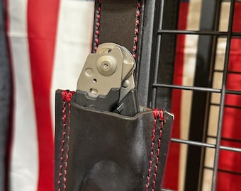 Custom Leather Shear Holster, Leatherman Raptor Shear Sheath, EMT Paramedic Gear, Trauma Shears Holder