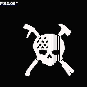 Firefighter helmet skull decal, Skull sticker, Skull decal, Fire department stickers, Fire department decals, Bumper sticker, Vinyl decal