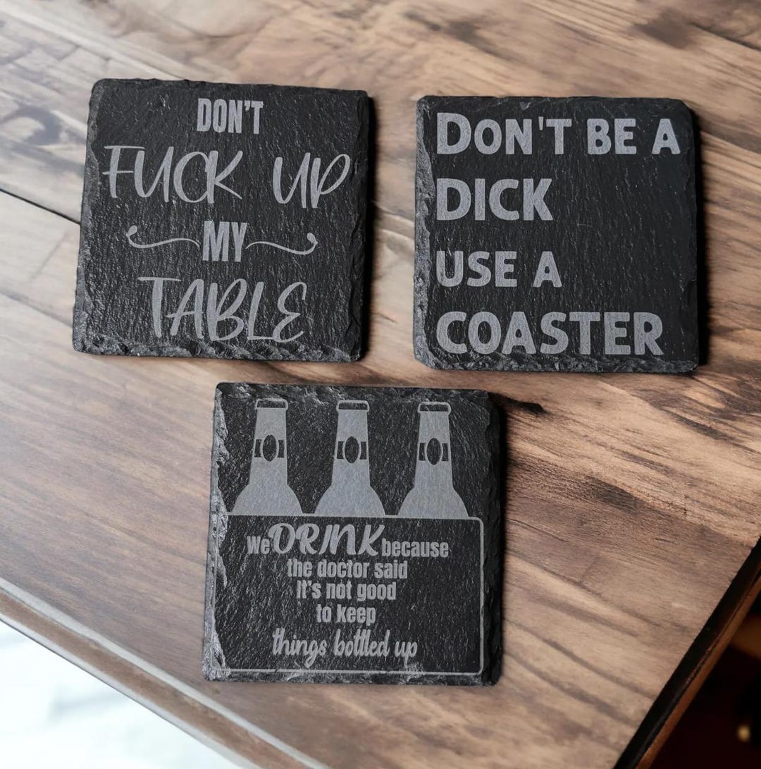 Funny Sarcastic Slate Coasters – Witty Drinkware for Smart Mouths - Etsy