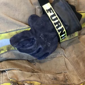 Black Turnout gear style glove strap, turnout style glove strap, firefighter glove strap, personalized glove strap, Fire academy gift