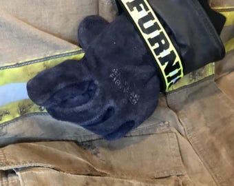 Personalized Firefighter Glove Strap: Black Turnout Gear Style