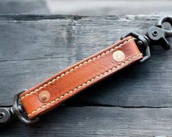 Leather Dog Leash Safety Clip: Heavy-Duty Prong Collar Backup