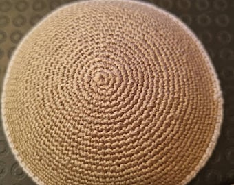 Kippah 10cm  thin neat knitted Yamakah Kippot DMC thread Judaica crochet Yarmulkah JUIF כיפה ירושלים From Jerusalem Jewish Cap