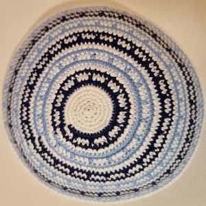Kippah 15cm Jewish Hat Kipa Hand Knitted Yamakah DMC Kippot Judaica crochet Yarmulkah JUIF  כיפה ירושלים Jewish Cap From Jerusalem