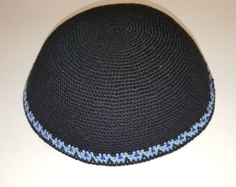 Kippah 20cm Yamulke for Wedding Jewish Kipa Hand Knit Yamakah Kippot DMC Kippot Judaica crochet Yarmulkah Yamakah Jewish cap from Jerusalem