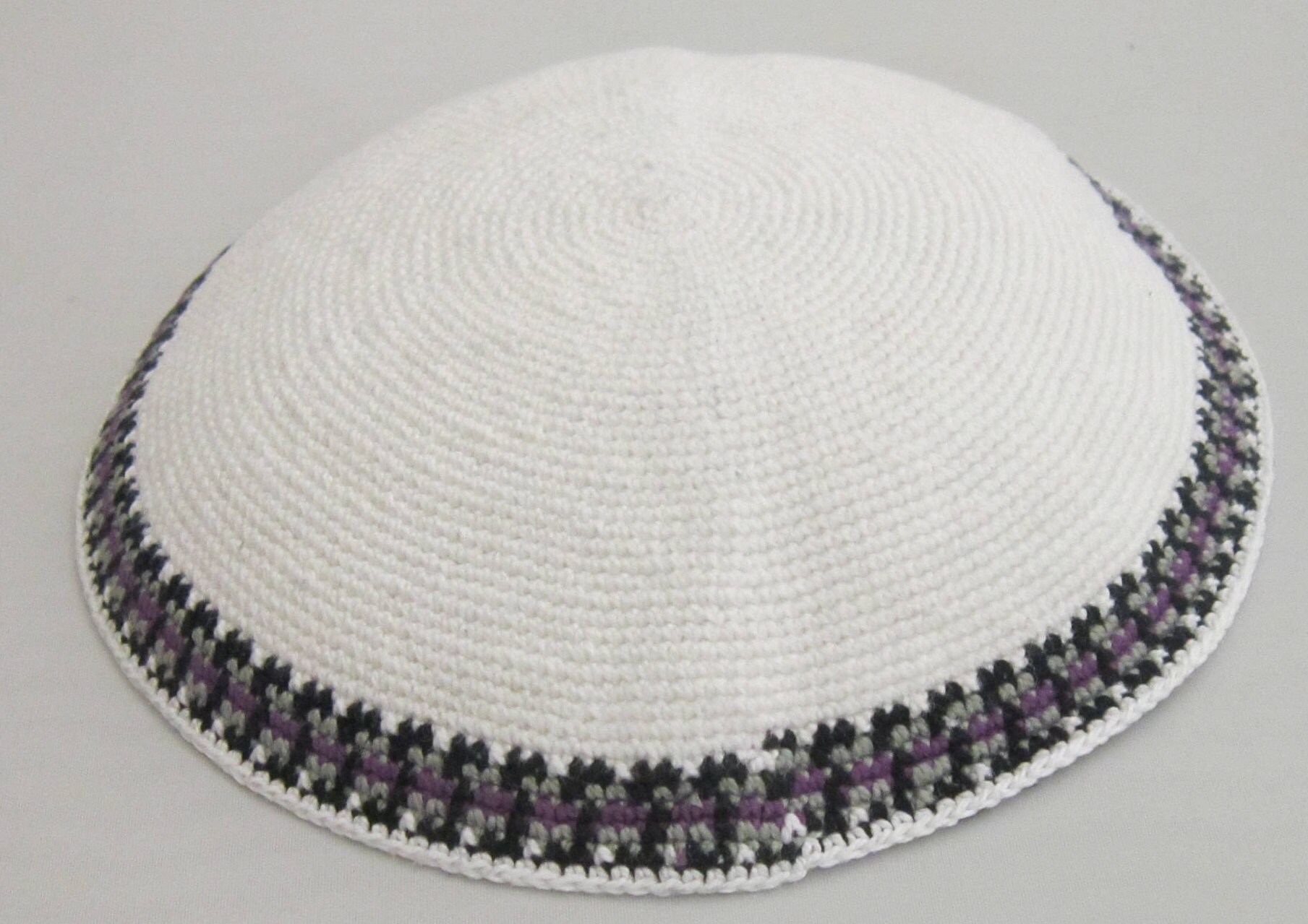 Kippah En Velours De 18 Cm Avec Broderie De Feu Pour Hommes, Chapeau Yamaka Kippot Bleu Royal Gris