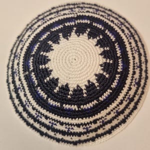 Padrão de Kipá de Malha 16 cm Mão Yamakah Kippot DMC Judaica crochê Yarmulke Gorro Judaico de Israel Design de gorro Kipa