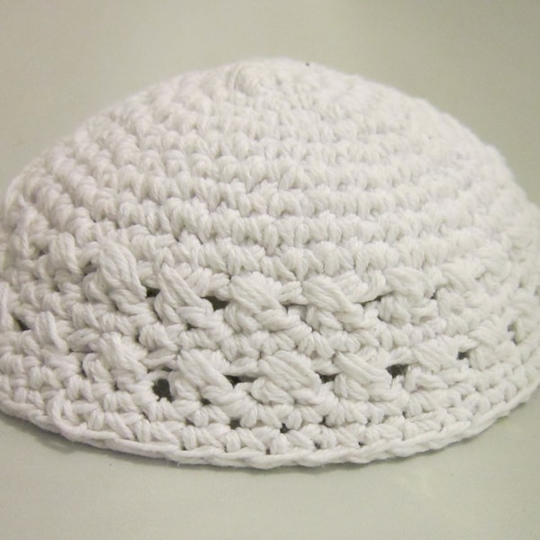 Kippah 17cm 18cm or 19cm  Jewish Head covering from Jerusalem yamaka Menorah Amazing yarmulke handmade White Kippah  YamakahYamakah