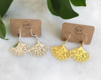 Ginkgo leaf earrings - Earrings with ginkgo biloba leaf charms