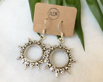 Bohemian sun earrings - Earrings with sun charms