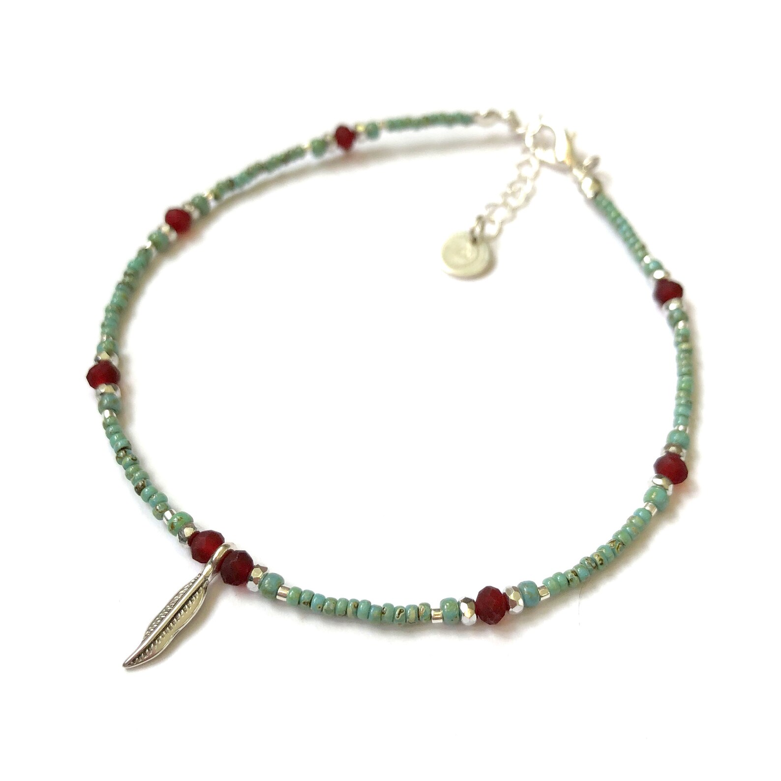 Colours of the Wind Anklet Turquoise and Red Beaded Anklet Etsy