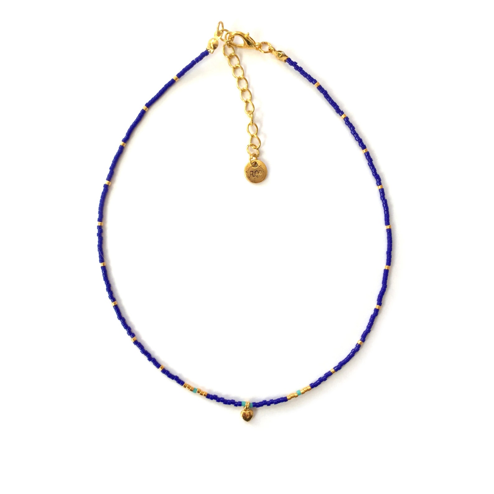 Cleopatras Heart Choker Necklace Short Cobalt Blue Necklace - Etsy