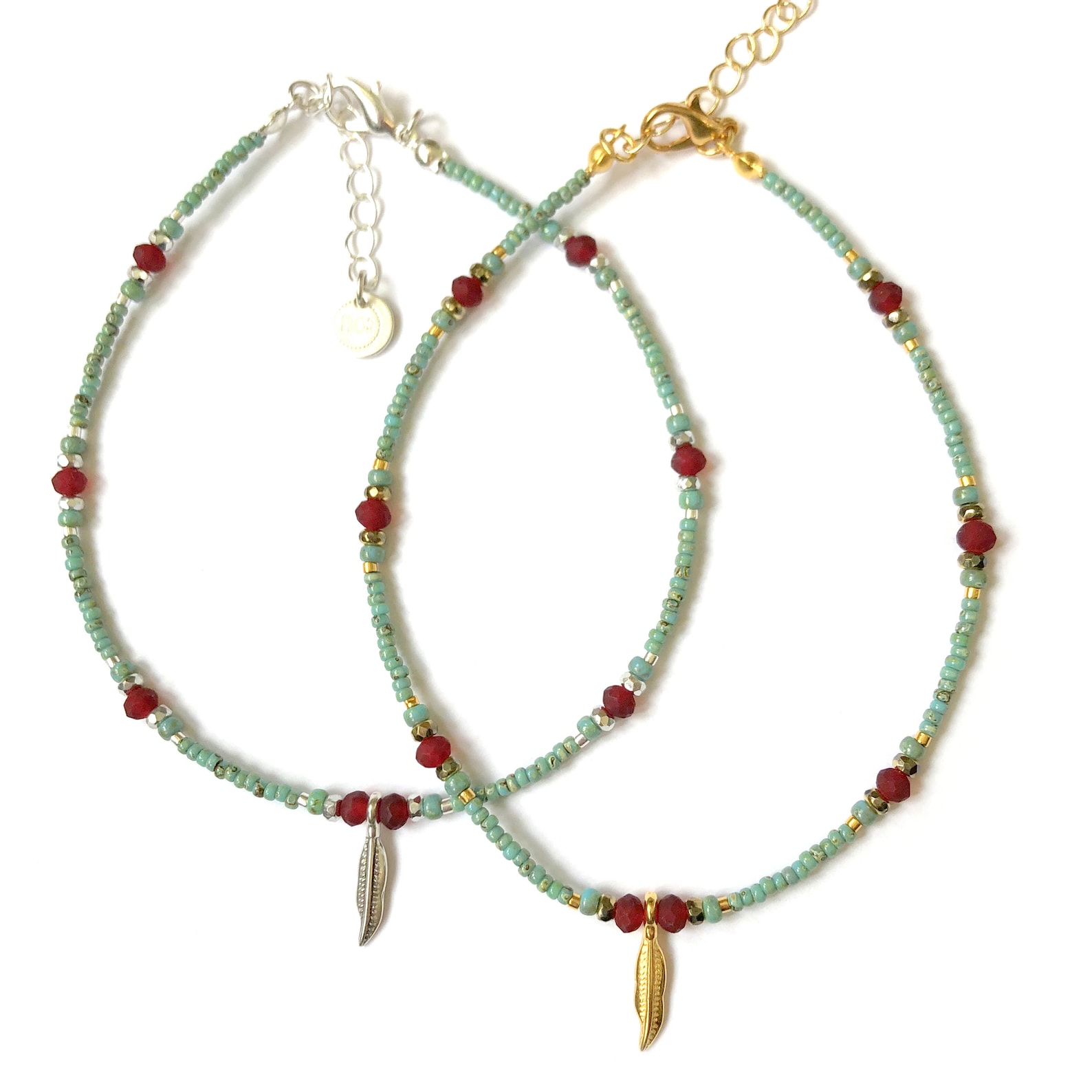 Colours of the Wind Anklet Turquoise and Red Beaded Anklet Etsy