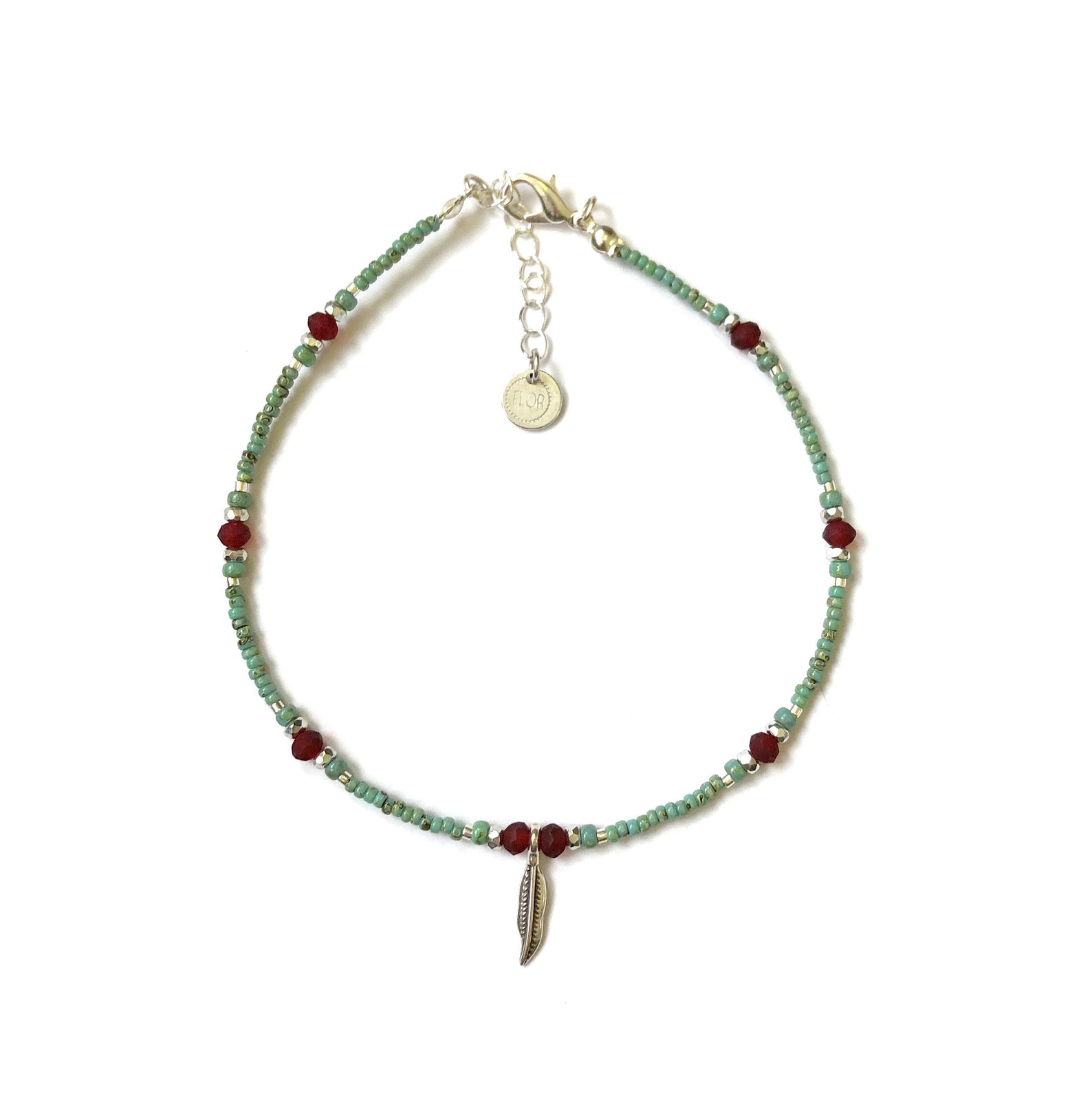 Colours of the Wind Anklet Turquoise and Red Beaded Anklet Etsy