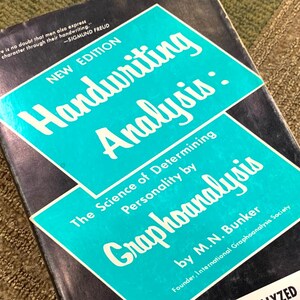 Vintage Handwriting Analysis by M.N. Bunker Hardcover Book 1967 The Science of Determining Personality by Graphoanalysis