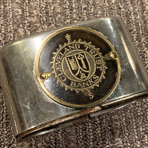 Vintage Ben Franklin Metal Coin Bank Cleveland Trust Banks Badge The Bankers Savings and Credit System Co. Cleveland Ohio