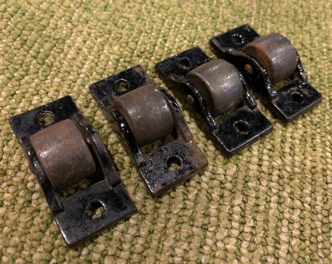 Vintage Steamer Trunk Wheels Set of Four All Metal Wheels Etsy