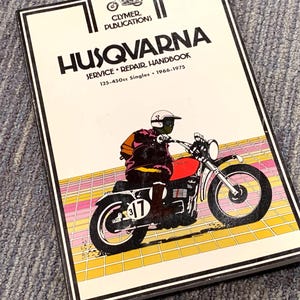 Vintage Clymer Publications Husqvarna Motorcycle Service Repair Handbook 125 - 450cc 1966 to 1975 Softcover Book