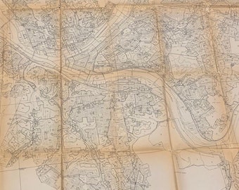 Vintage City of Pittsburgh 1969 Zoning Map Cartography City Planning 58 x 42 Inches