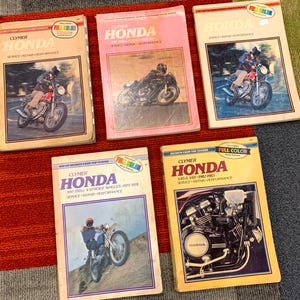 Vintage Clymer Publications Honda Motorcycle Service Repair Performance  Handbook Singles Twins Fours 100cc to 550cc Models Book Lot