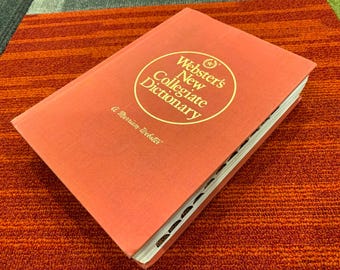 Vintage Websters New Collegiate Dictionary 1980 Hardcover Book Illustrated Merriam-Webster