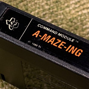 Vintage Texas Instruments Home Computer Command Module A-MAZE-ING Solid State Cartridge