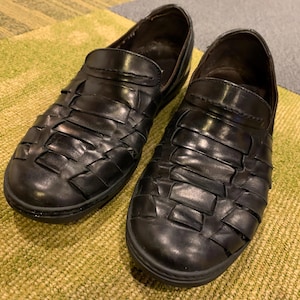 Bragano Italy Shoes Leather Loafers Size 8.5 Black Slip On