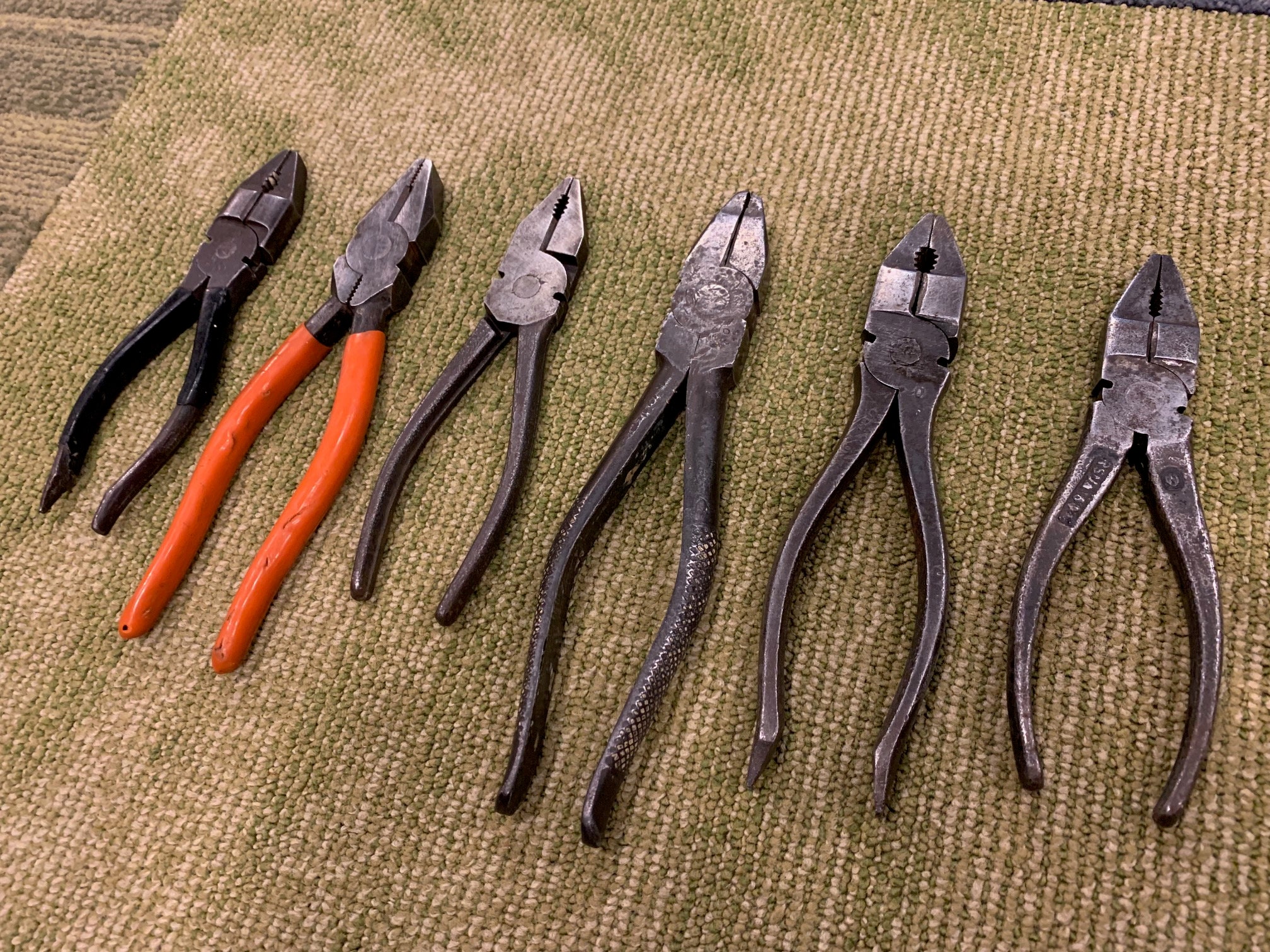 Vintage Linesman Pliers Lot 1930s to 1950s USA Made Hand Tools Lineman  Cutters