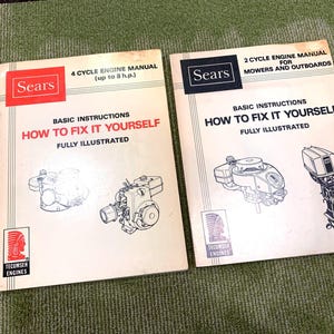 Vintage SEARS 4 Cycle and 2 Cycle Engine Manuals DIY How To Fix Illustrated 1976 Engine Repair Service Basic Instructions Tecumsen Engines