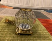Vintage Waterford Wedgwood Table Lamp Light Crystal Globe on Brass with Shade
