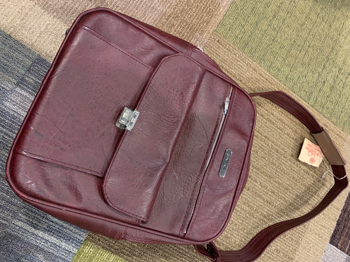 Vintage SAMSONITE Carry on Luggage Bag 1970s Burgundy Leather Etsy