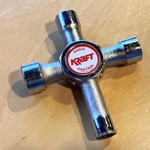 Vintage KRAFT Radio Control 4 Way Socket Dogbone Cross Wrench for RC Airplane Props Plugs 1980s Made in Japan