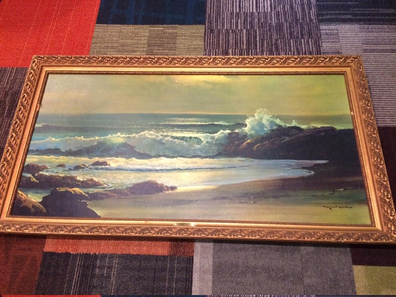 Vintage Robert Wood Golden Surf Windsor Art Products Etsy