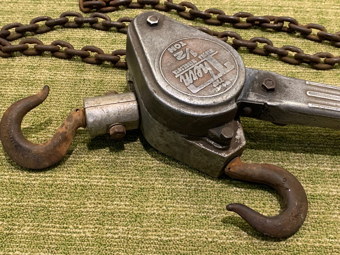 Vintage THERM Engine Block Hoist Half Ton ComeALong Chain Etsy