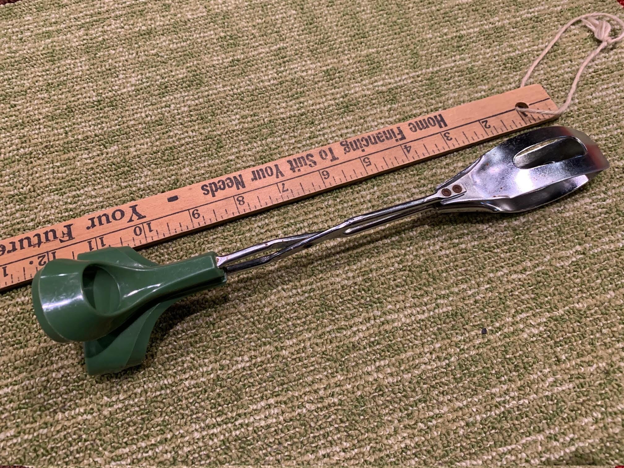 Vintage Serving Tongs Salad Utensil Green Plastic Thumb & Etsy