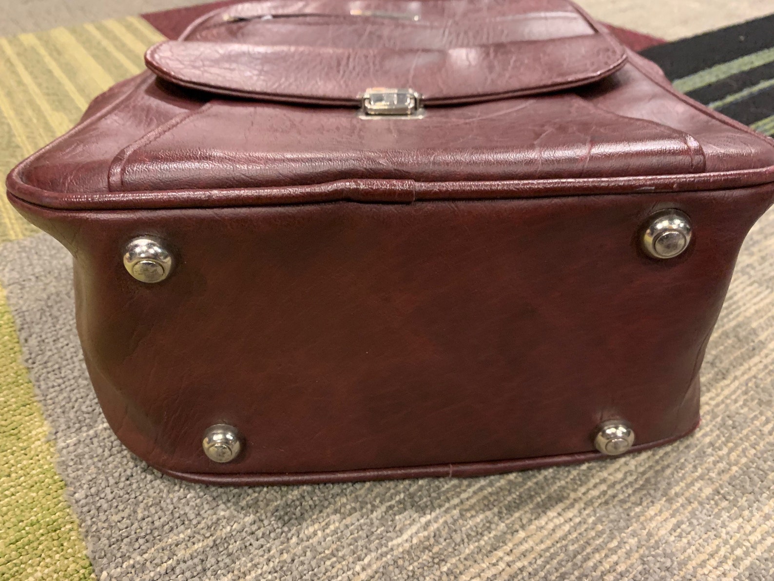 Vintage SAMSONITE Carry on Luggage Bag 1970s Burgundy Leather Etsy