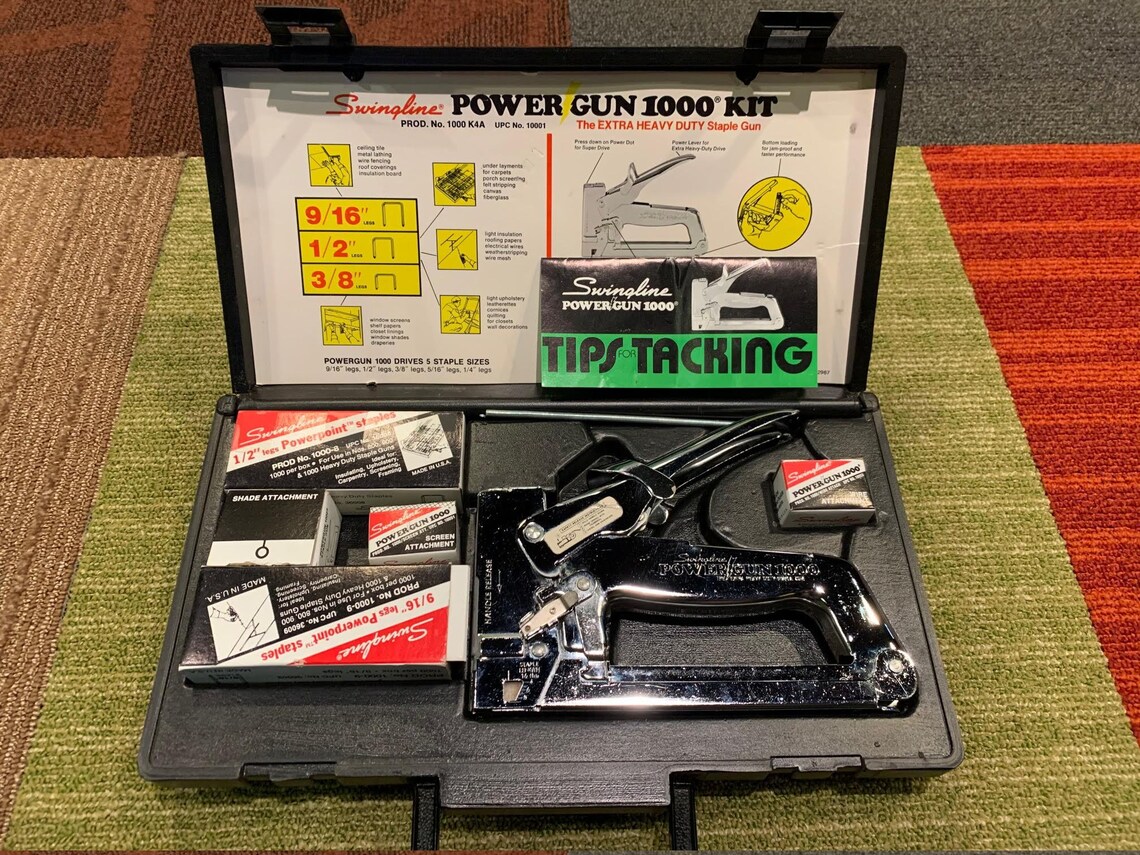 Vintage Stapler Swingline Power Gun 1000 Kit USA Made 1990 Etsy