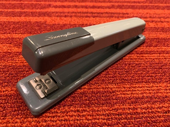 Vintage Swingline Desk Stapler Grey on Grey Early Mid Century