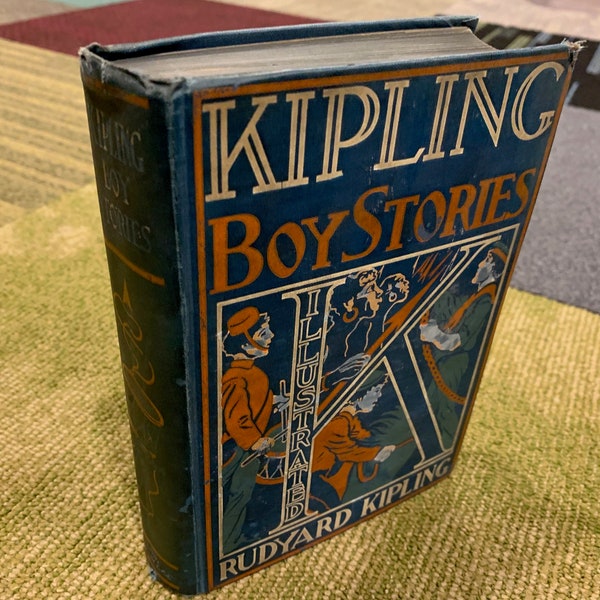 Vintage Kipling Boy Stories by Rudyard Kipling Illustrated Hardcover Book Rand McNally