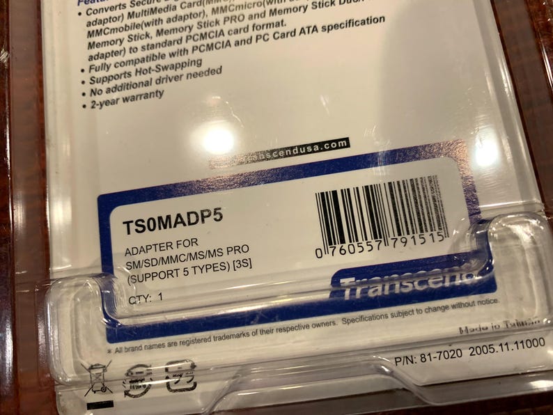Transcend Compactflash Adapter and 5-in-1 Adapter New Old Stock ...