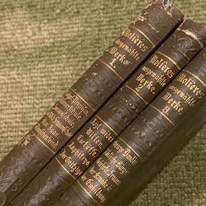 Vintage Cottasche Bibliothek der Weltliteratur Moliéres Ausgewahlte Werke Volumes 1 2 3 Hardcover Books Set