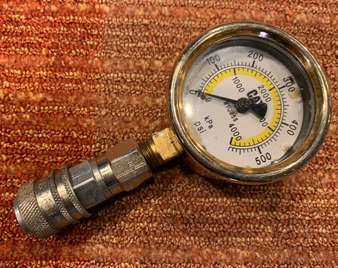 Vintage CAT Caterpillar Pressure Gauge 8T0855 Heavy Equipment Brass Air