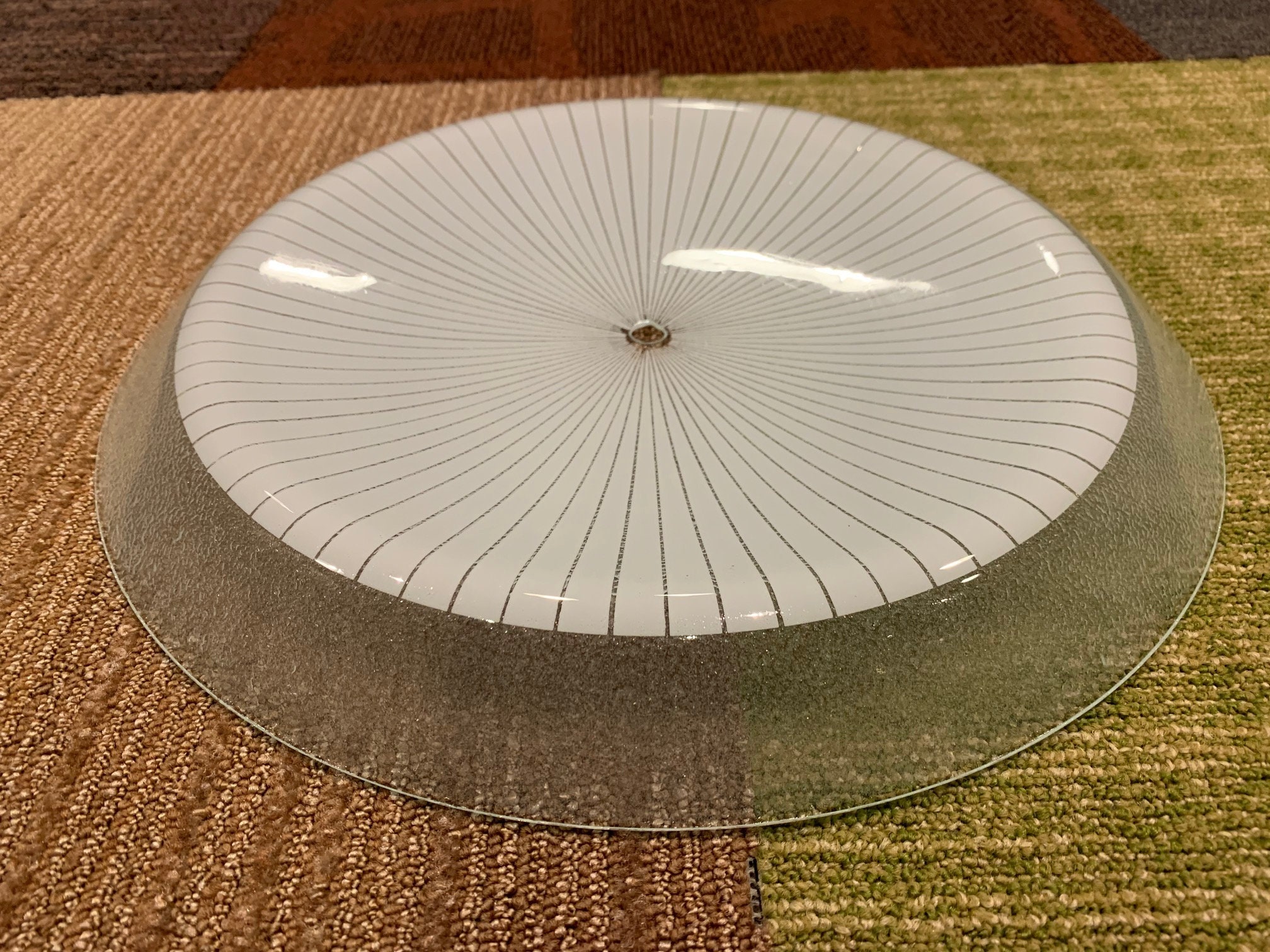 Mid Century Glass Ceiling Light Cover 14 inch Diameter Light Etsy