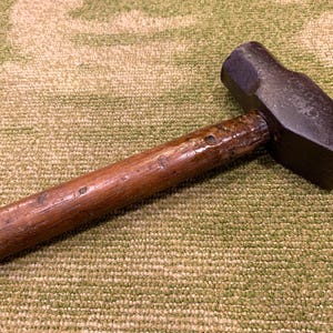 Vintage Hammer Hickory Wood Handle Blacksmith Forging Chipping Tools