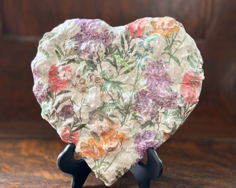 Plaster Floral Heart