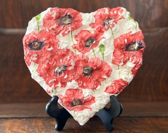 Plaster Floral Heart