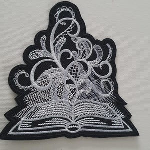 Magic Spell Book Embroidered Iron on Applique Motif Patch