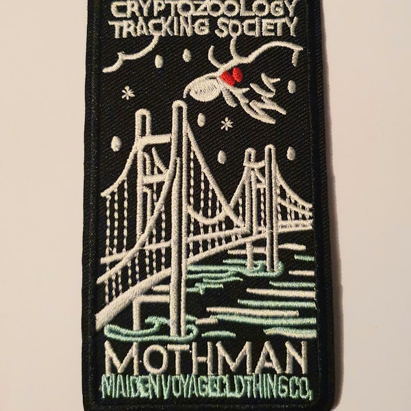 Mothman Prophecy Cryptozoology Embroidered Iron on Applique Motif Patch