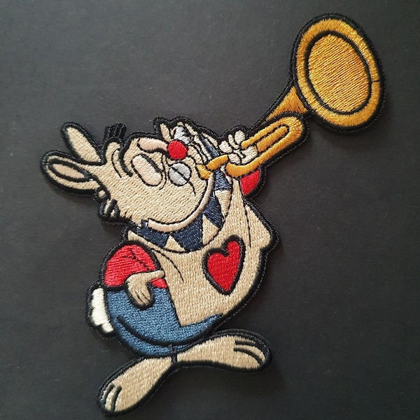 Alice in Wonderland White Rabbit Embroidered Applique Motif Patch